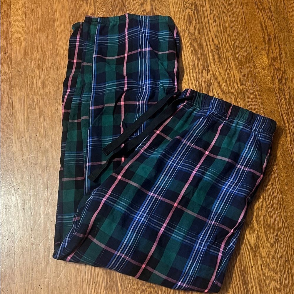 Victoria's Secret Plaid Pajama Pants in Green and Blue